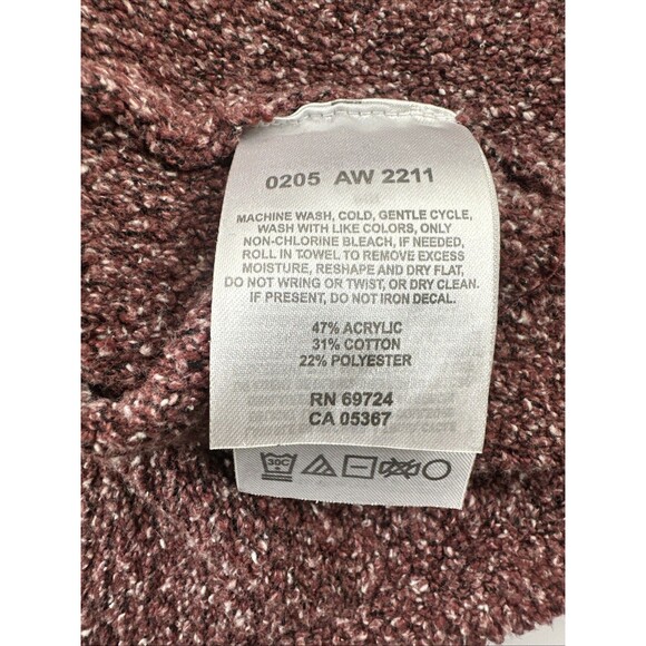 Columbia Speckled Pullover Sweater Burgundy Maroon V-Neck Stretch Womens 2X - Picture 8 of 11